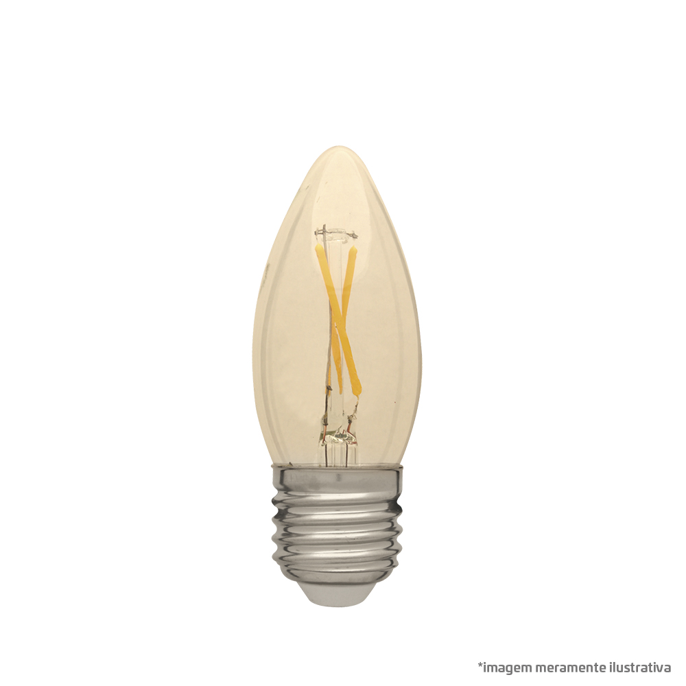 Lâmpada Vela LED Filamento 02W Bivolt 2.400K E27 – VL02922